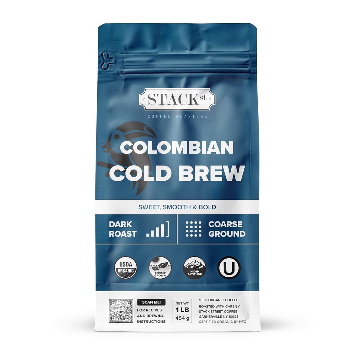 Stack Street Coffee Roasters Colombian Supremo Reserve Flavor Dark Roast Coarse Cold Brew